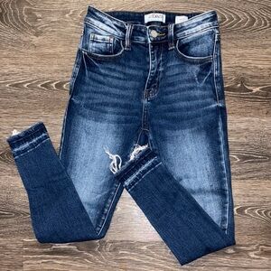 KanCan Dark Blue Distressed Kids Jeans size 14